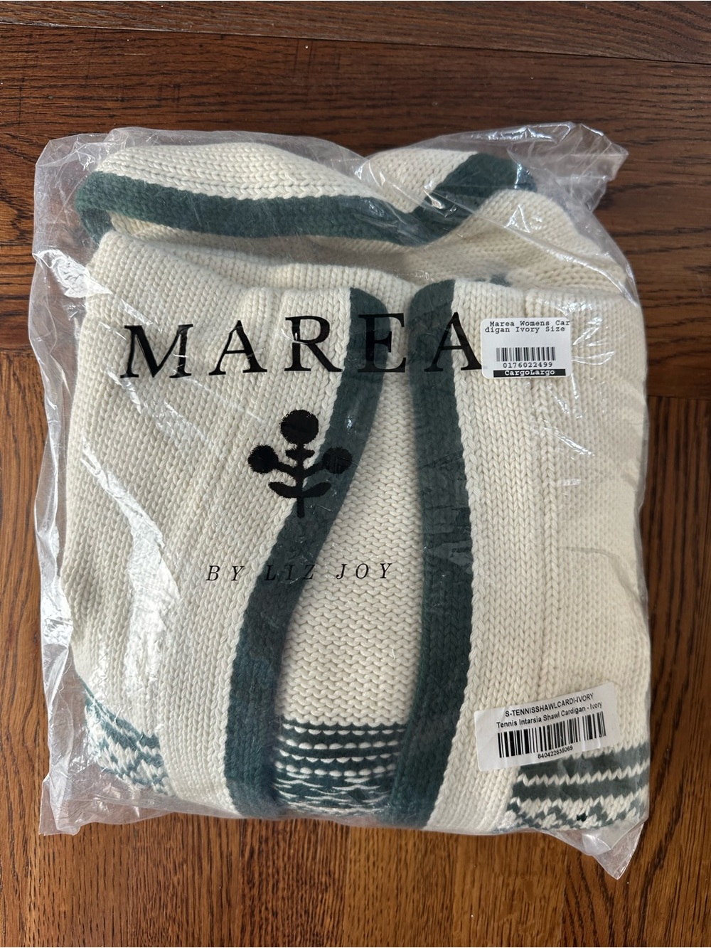 NEW Marea by Liz Joy Tennis Intarsia Shawl Cardigan. S. NWT - Picture 9 of 12